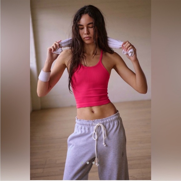 NEW Free People Movement Happiness Runs Crop Tank Electric Sunset Pink Size XS/S - Picture 3 of 7